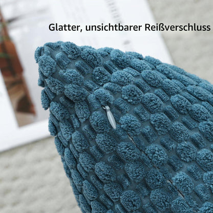 Cord Kissenbezug 40x60cm Staubiges Blau - Boho Deko Kissenhülle