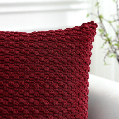 Cord Kissenbezug 40x60cm Burgund - 3D Bubble Boho Deko