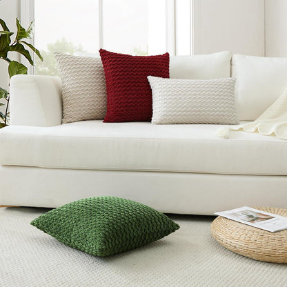 Cord Kissenbezug 45x45cm Burgund - 3D Bubble Boho Deko