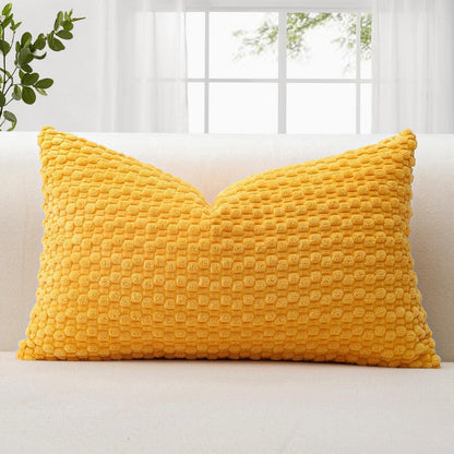 Cord Kissenbezug 30x50 cm Gelb – Boho Deko Kissenhülle