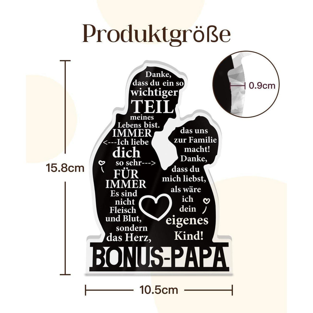 Acrylschild Bonus-Papa – Geschenk für Stiefvater & Vaterfigur