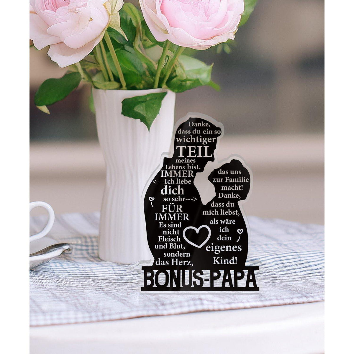 Acrylschild Bonus-Papa – Geschenk für Stiefvater & Vaterfigur