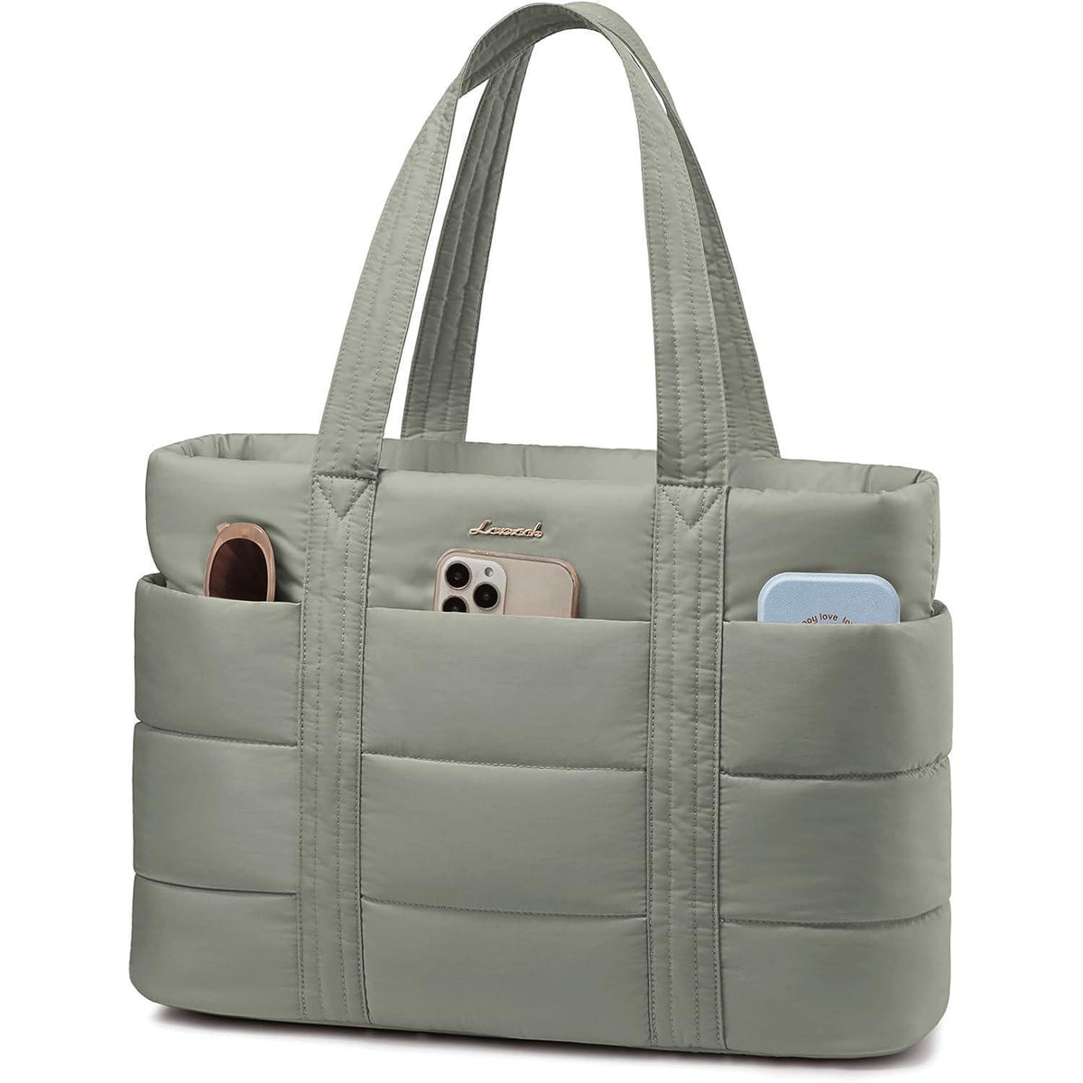 Laptop Handtasche Damen 15,6 Zoll Shopper Grün