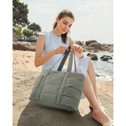 Laptop Handtasche Damen 15,6 Zoll Shopper Grün