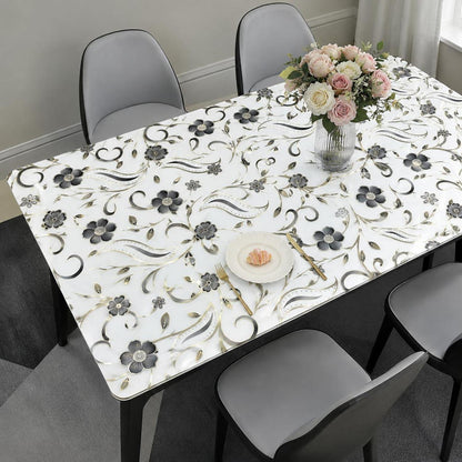 Tischfolie Transparent Blumenmuster 90x200 cm – Rutschfest & Kratzfest