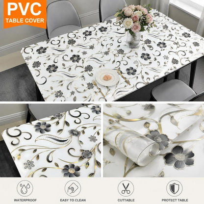 Tischfolie Transparent Blumenmuster 90x200 cm – Rutschfest & Kratzfest