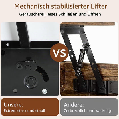 Höhenverstellbarer Couchtisch 120x60cm – Schwarz & Multifunktional