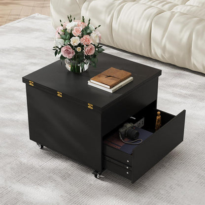 Höhenverstellbarer Couchtisch 120x60cm – Schwarz & Multifunktional