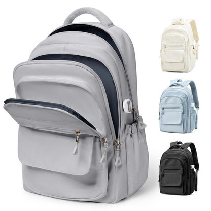 Schulrucksack Groß Grau mit Laptopfach – Wasserfester Tagesrucksack