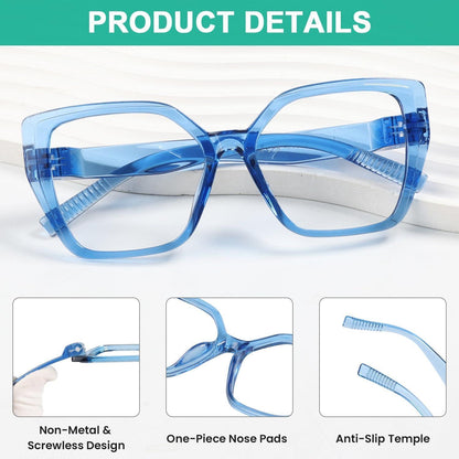 Blaulichtfilter Lesebrille Damen 6er Set Cat-Eye Kunststoff