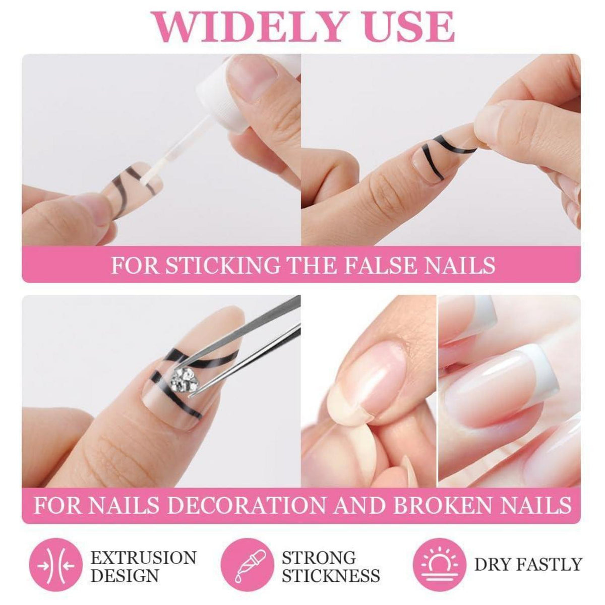 Extra Stark Nagelkleber 8ml – Schnelltrocknend für Kunstnägel & Tips