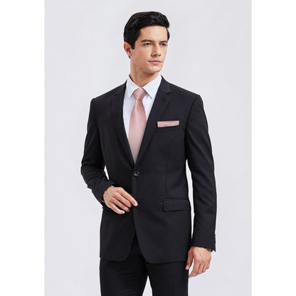 Krawatten-Set Herren Unifarben mit Einstecktuch Rosa