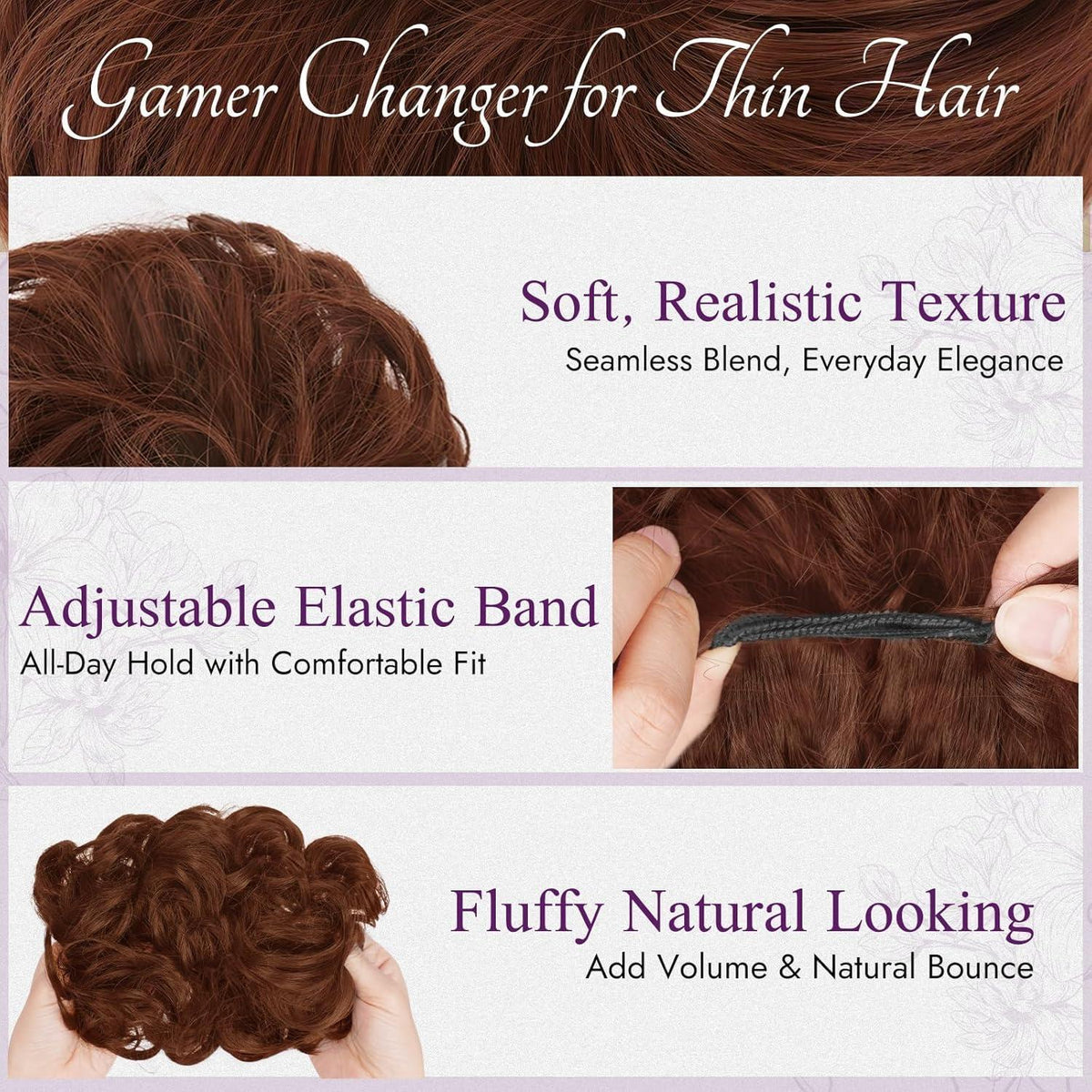 2x Messy Bun Haarteil – Auburn Dutt Extensions für Damen