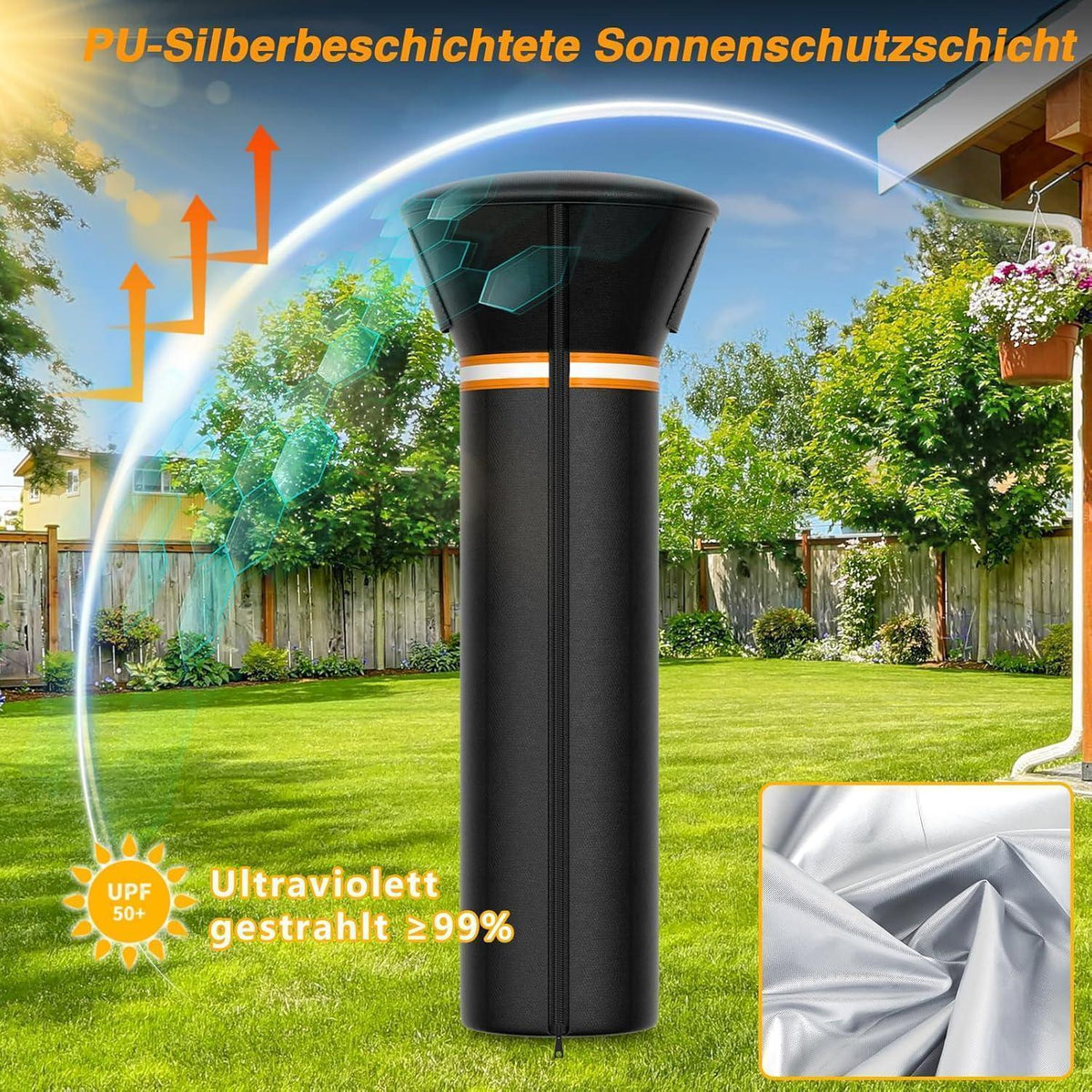 Terrassenheizer Abdeckung mit Reißverschluss – Wasserdicht & Winddicht