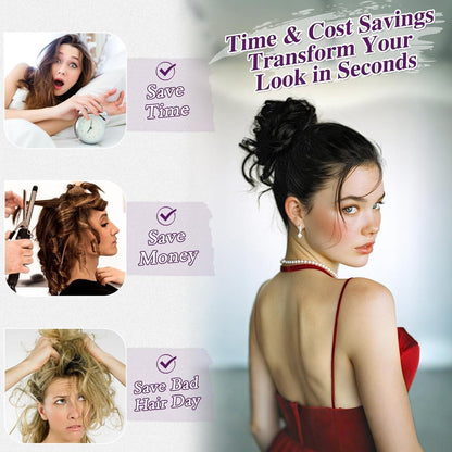 2x Messy Bun Haarteil – Natürlicher Dutt für schnelles Styling