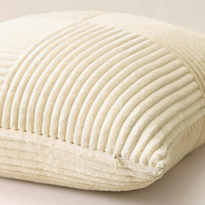 Cord Kissenbezüge 4er Set, Kreuz Streifen, 40x40 cm Braun Creme Weiß