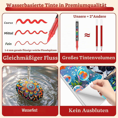 Acrylstifte Set 240 Farben | Pinselspitze | Zum Bemalen & Zeichnen