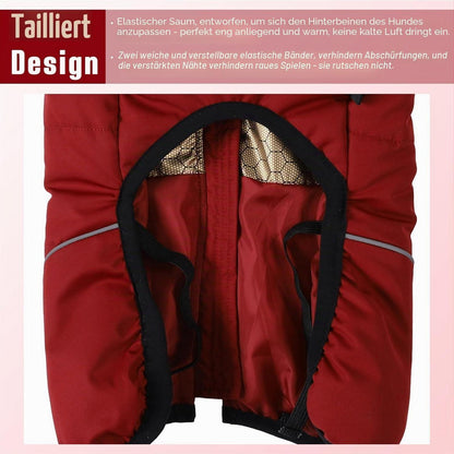 Winterhundejacke 2in1 Winddicht & Wasserdicht mit Geschirr