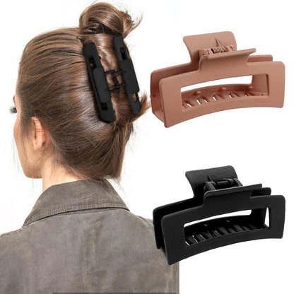 Quadratische Haarklammern 2er Set 8.5cm Matt Starker Halt für Damen