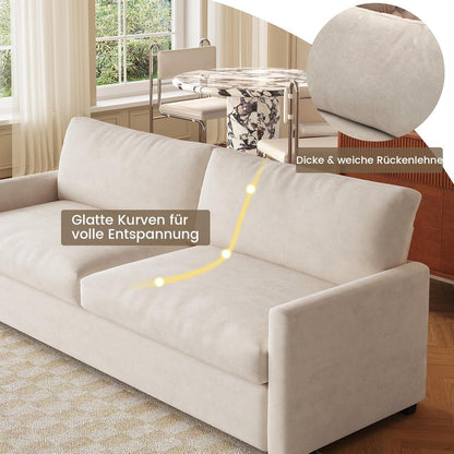 3-Sitzer Stoffsofa 190 cm – Modernes Wohnzimmer Sofa Beige