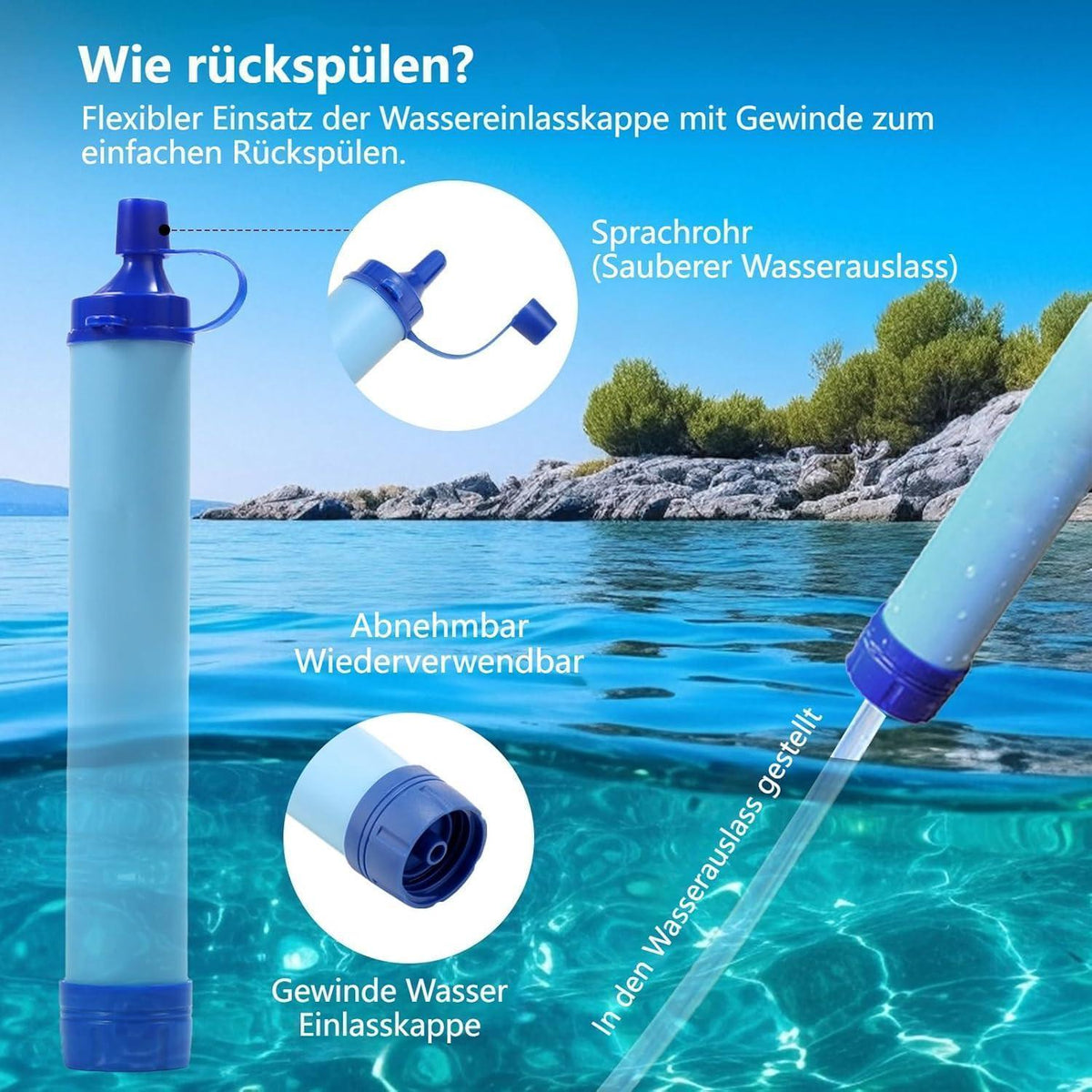 Wasserfilter Outdoor 5er Pack – 1500 Liter, Bakterienfilter