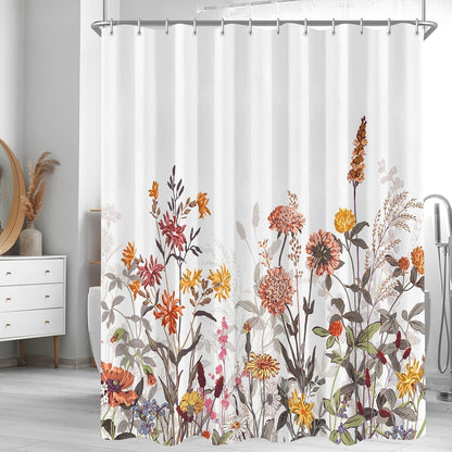 Duschvorhang Mischblumen 120x200cm | Wasserabweisend & Waschbar