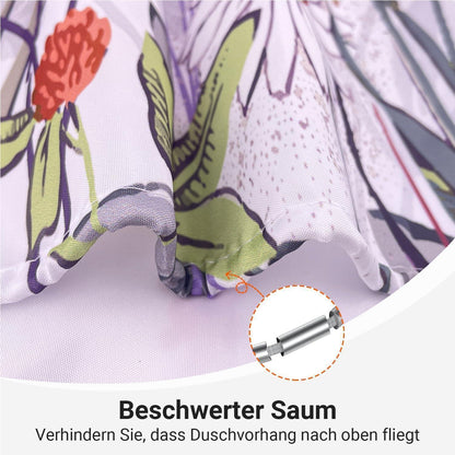 Duschvorhang Mischblumen 120x200cm | Wasserabweisend & Waschbar