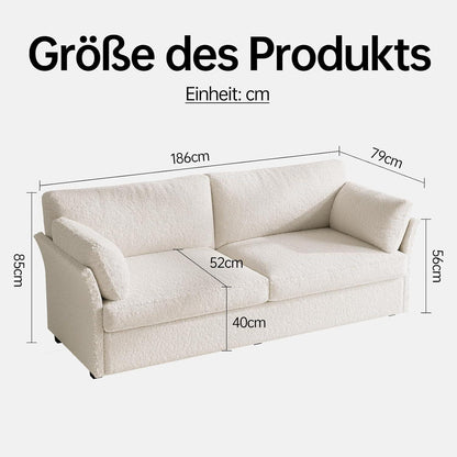 3-Sitzer Stoffsofa Beige – Bequemes Polstersofa für Wohnzimmer