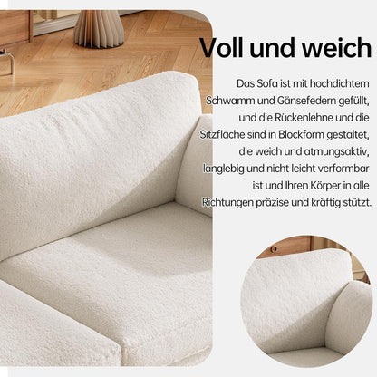 3-Sitzer Stoffsofa Beige – Bequemes Polstersofa für Wohnzimmer