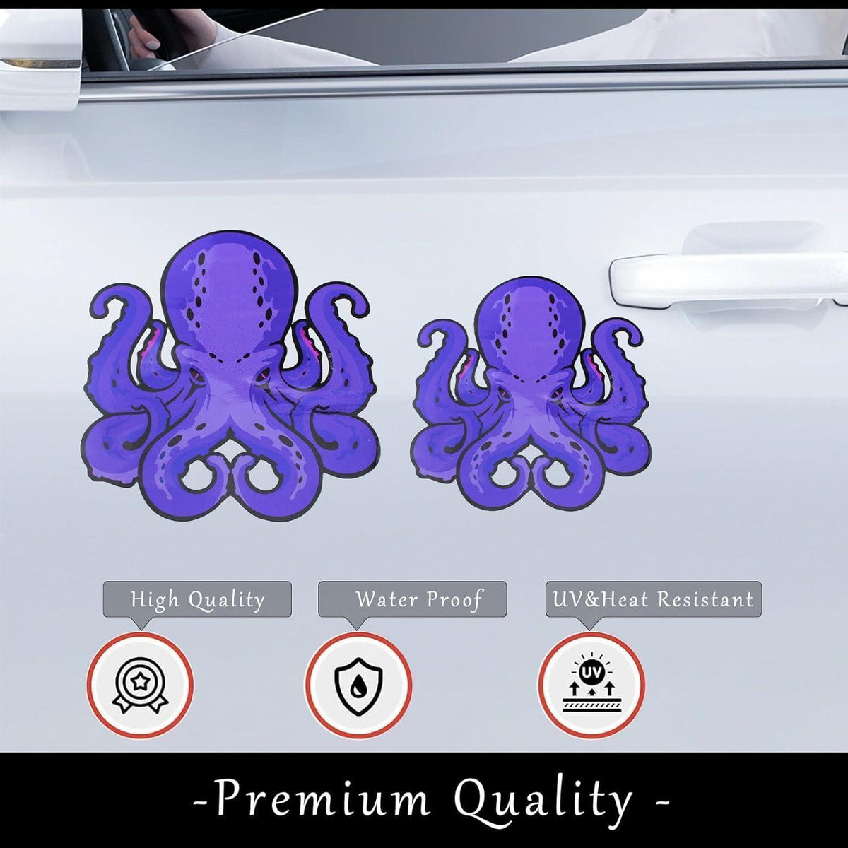 Lila Oktopus Aufkleber – Tiefsee Horror Design für Auto & Laptop