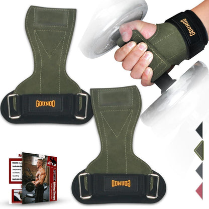 Zughilfen Krafttraining aus doppellagigem Rindsleder Deep Green