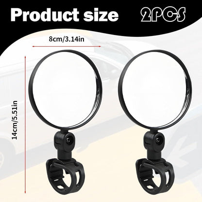 Fahrradspiegel 2er-Set, 360° drehbar, Universal für Lenker