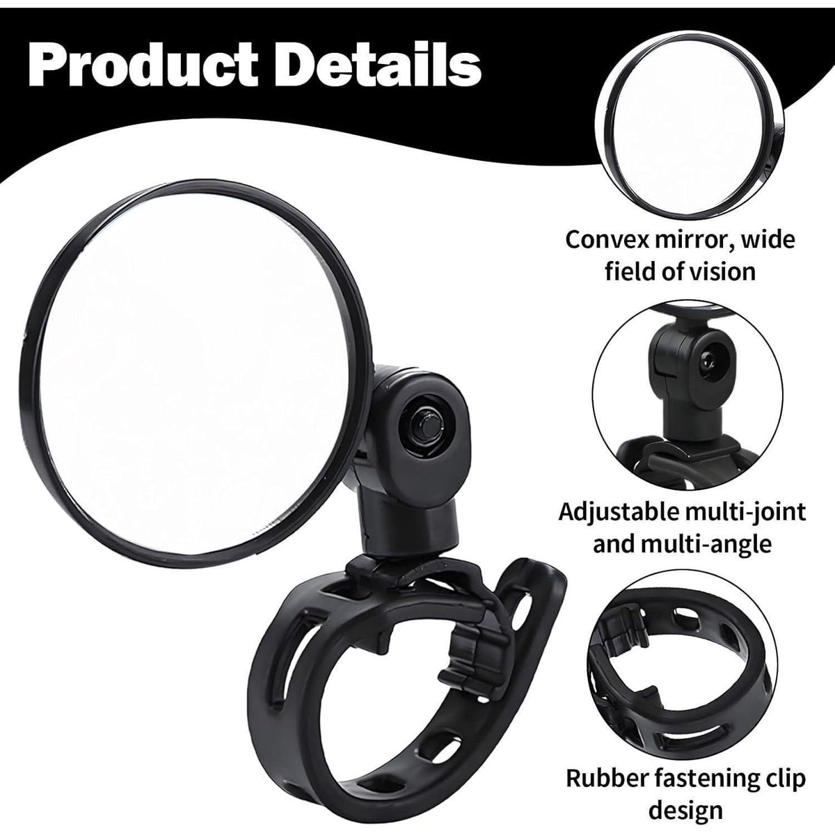 Fahrradspiegel 2er-Set, 360° drehbar, Universal für Lenker