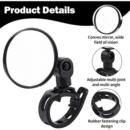 Fahrradspiegel 2er-Set, 360° drehbar, Universal für Lenker