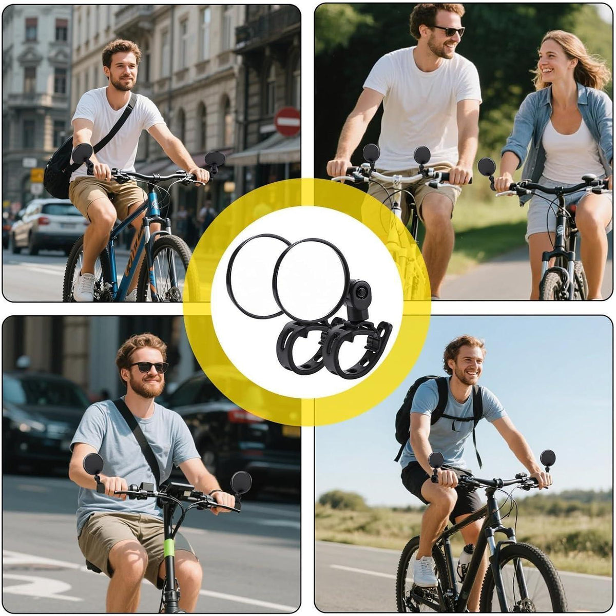 Fahrradspiegel 2er-Set, 360° drehbar, Universal für Lenker