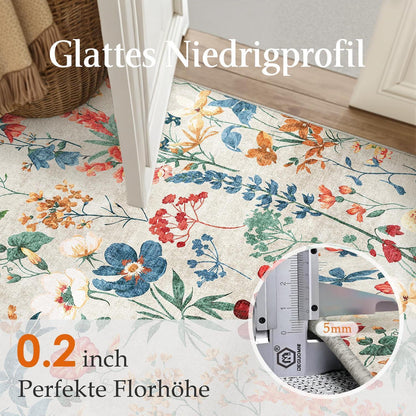 Läufer Flur Teppich 80x400cm Beige Waschbar – Rutschfest & Modern