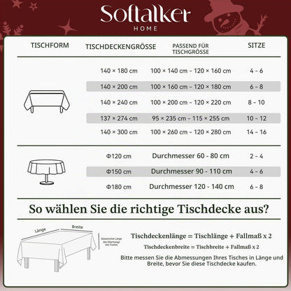 Weihnachts Tischdecke rot 140x180 cm - Weihnachtsdeko mit Schneemann