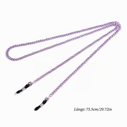 Brillenkette Damen 2er Set | Elegante Sonnenbrillen Kette Silber Violett