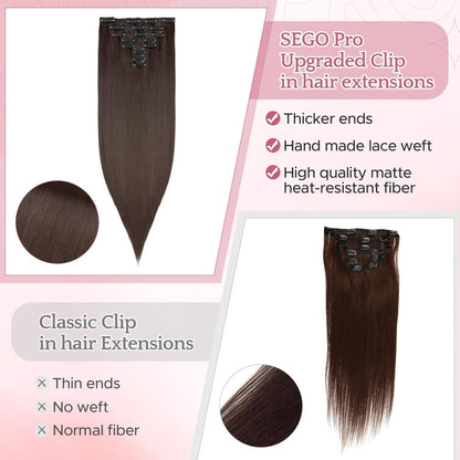 18 Zoll Clip-in Haarverlängerung Gerade #613 Bleichblond