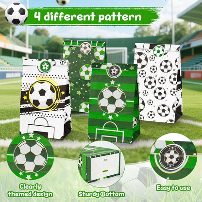 Fußball Geschenktüten Set mit Aufklebern – 16 Stück