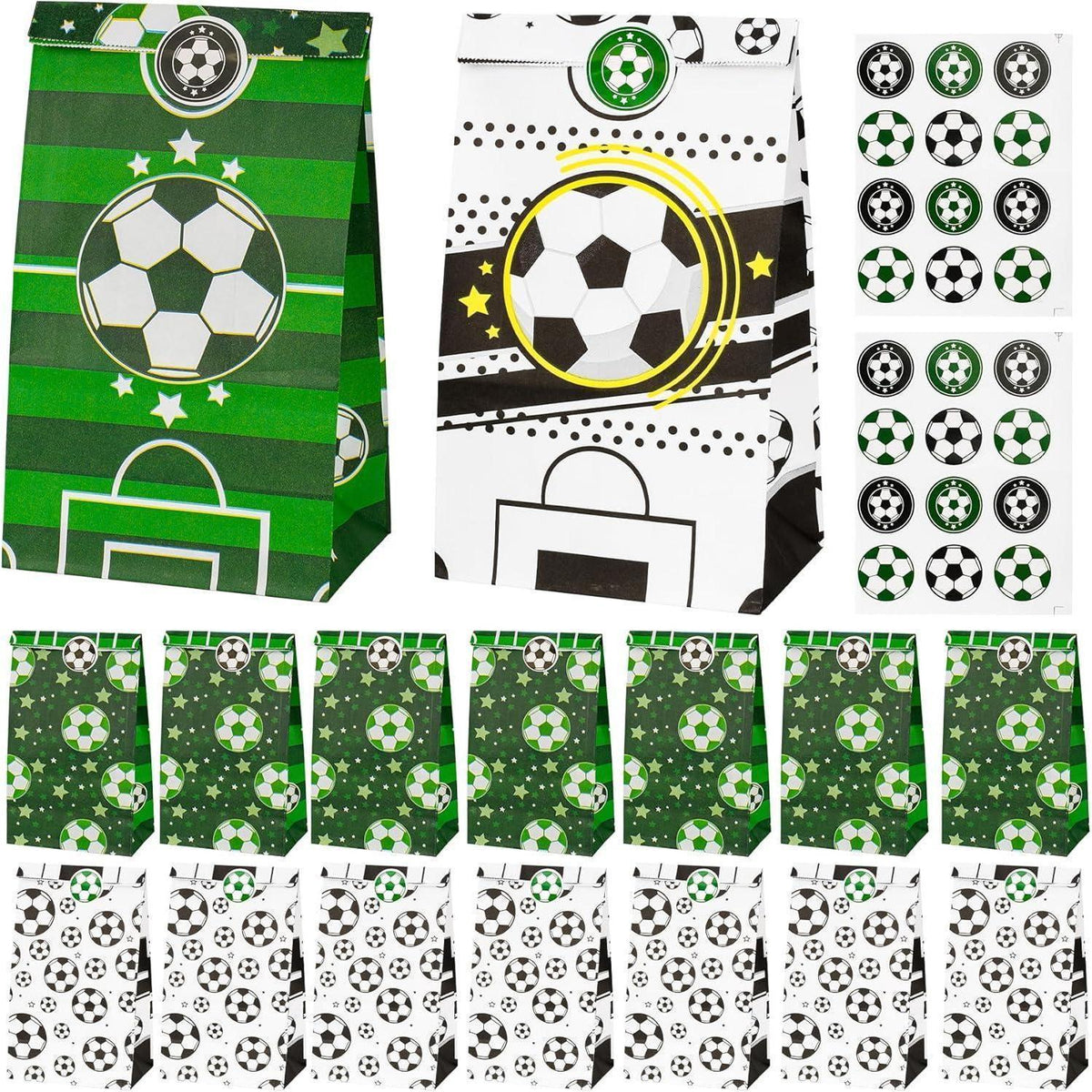 Fußball Geschenktüten Set mit Aufklebern – 16 Stück