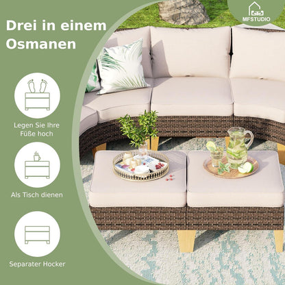 Polyrattan Lounge Set wetterfest mit dicken Kissen