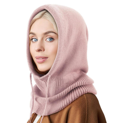 Damen Balaclava Strickmütze mit Kordelzug, warm, Einheitsgröße