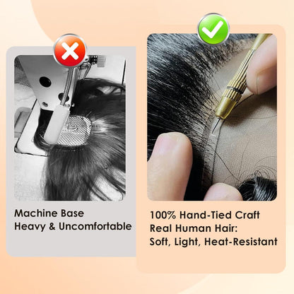 Echthaar Topper Dunkelbraun mit Wispy Pony