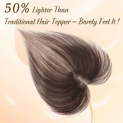 Echthaar Topper Dunkelbraun mit Wispy Pony