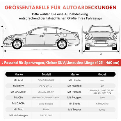 Autoabdeckung Indoor Stretch – Staubdicht & Atmungsaktiv (L)