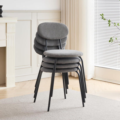 Runder Esstisch Set (100cm) mit 4 modernen Stapelstühlen