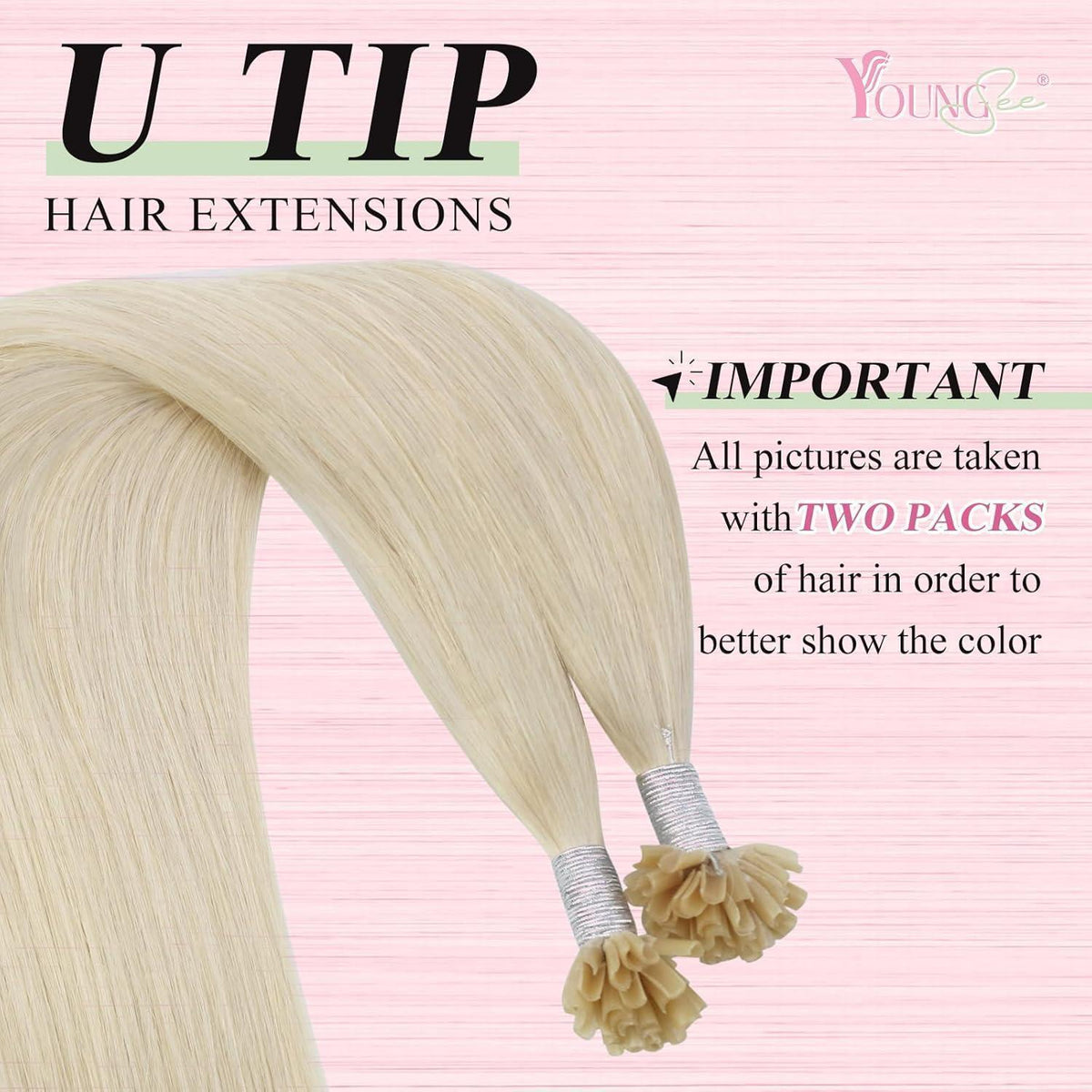 Echthaar Bonding Extensions Platinblond 55cm - U Tip