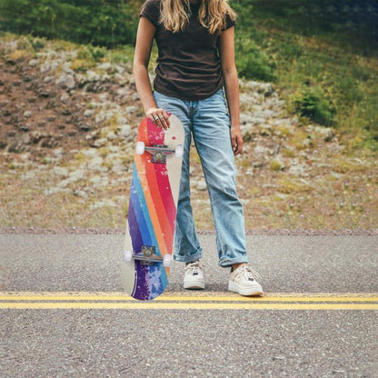 Komplettes Skateboard 31x8 Zoll – Rainbow Stripes für Anfänger & Profis