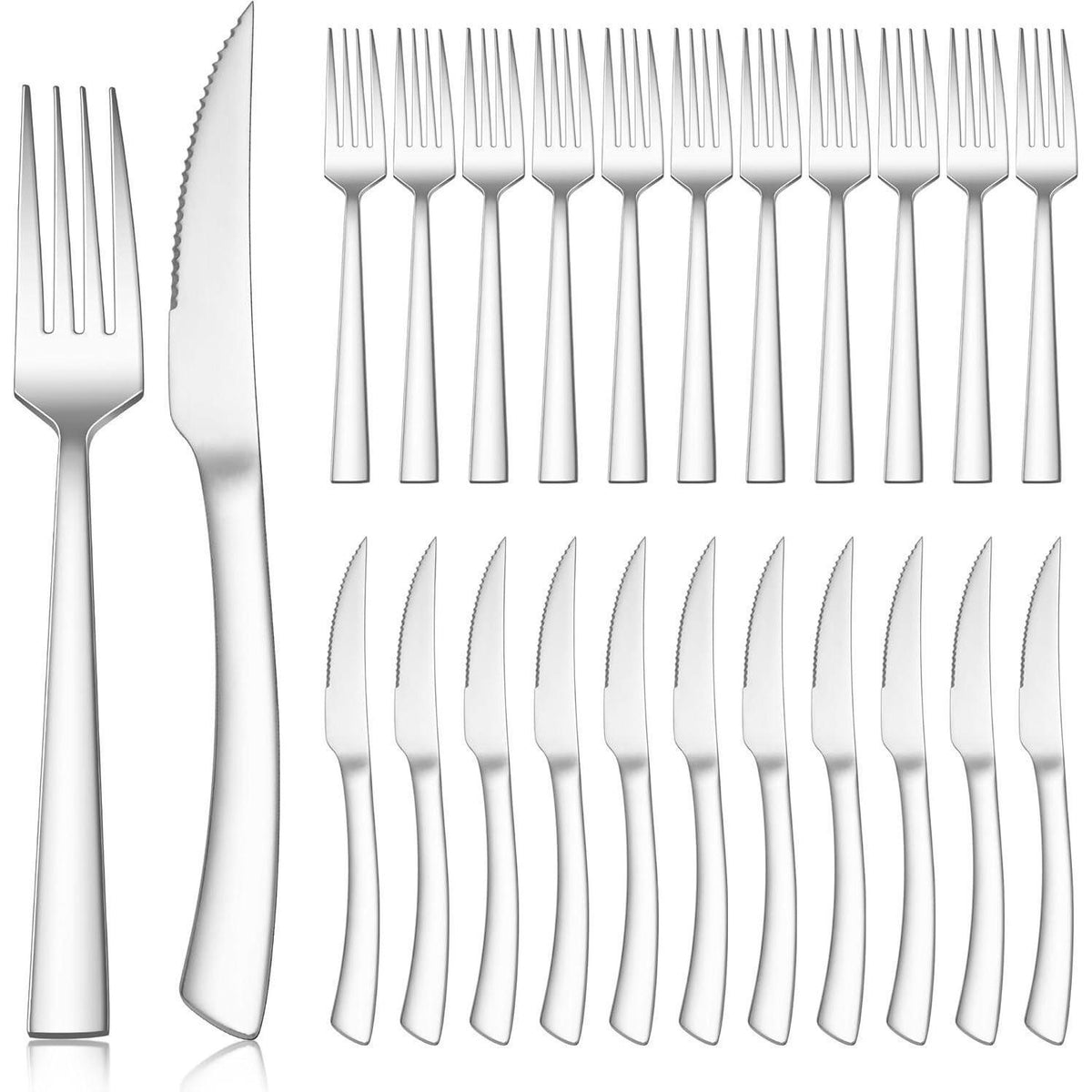 Edelstahl Besteckset 24-teilig, Modernes Design